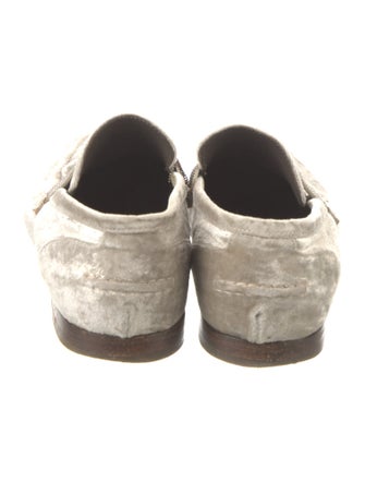 Brunello Cucinelli Velvet Beaded Accents Loafers