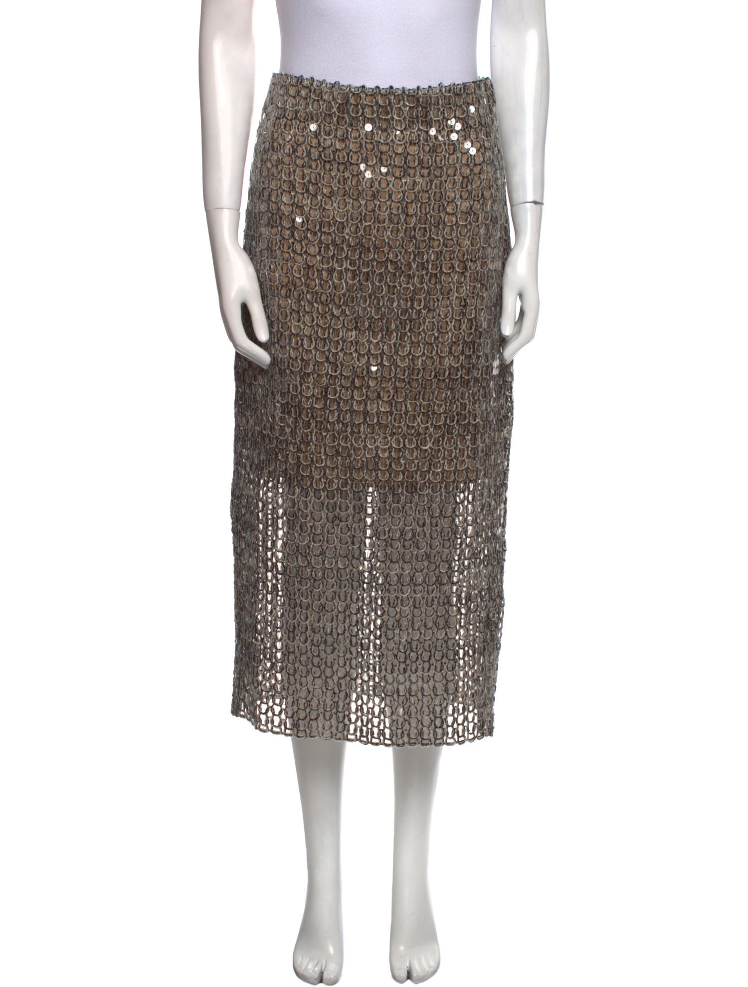 Brunello Cucinelli Sequin Midi Length Skirt