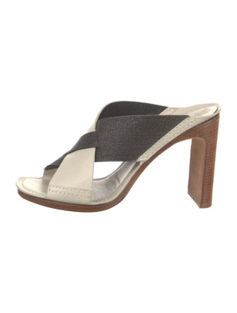 Brunello Cucinelli Monili Leather Slides