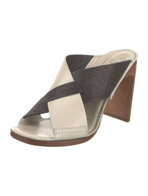 Brunello Cucinelli Monili Leather Slides