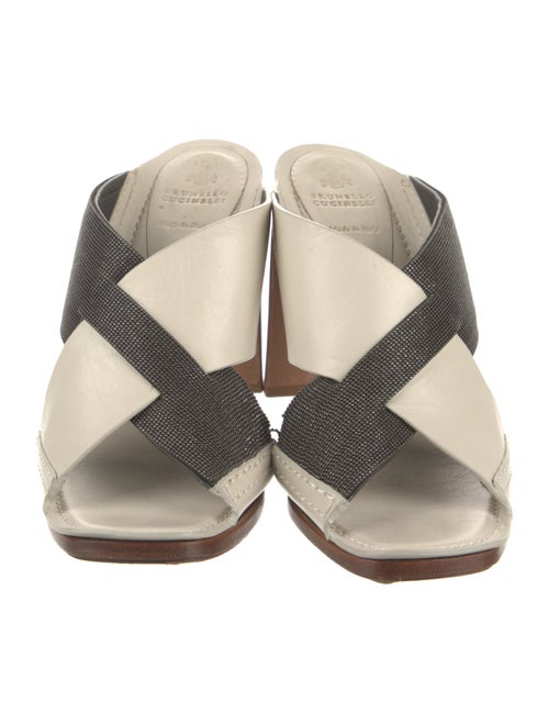 Brunello Cucinelli Monili Leather Slides