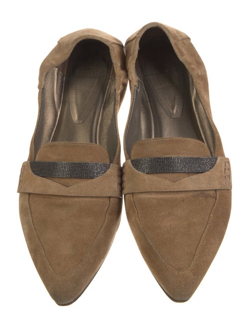 Brunello Cucinelli Suede Beaded Accents Loafers