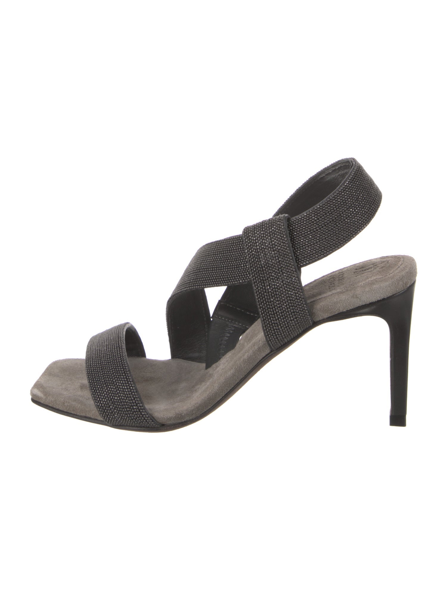 Brunello Cucinelli Monili Beaded Accents Slingback Sandals