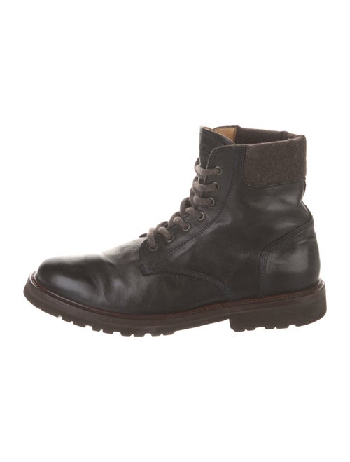 Brunello Cucinelli Leather Lace-Up Boots