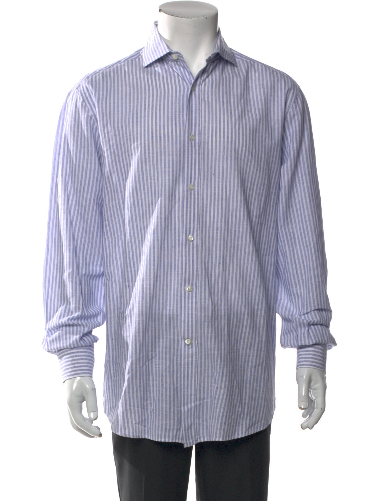Brunello Cucinelli Striped Long Sleeve Dress Shirt