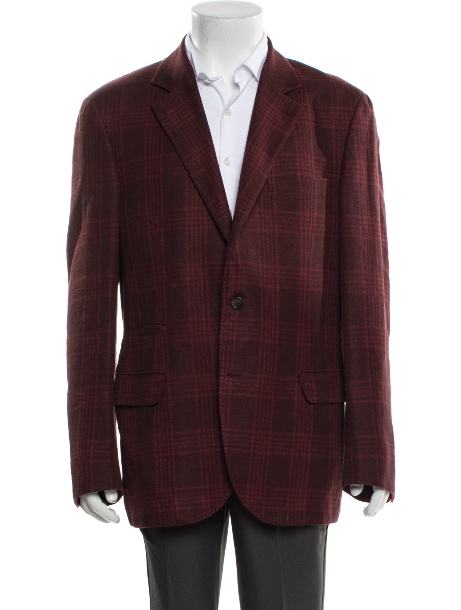 Brunello Cucinelli Linen Plaid Print Blazer
