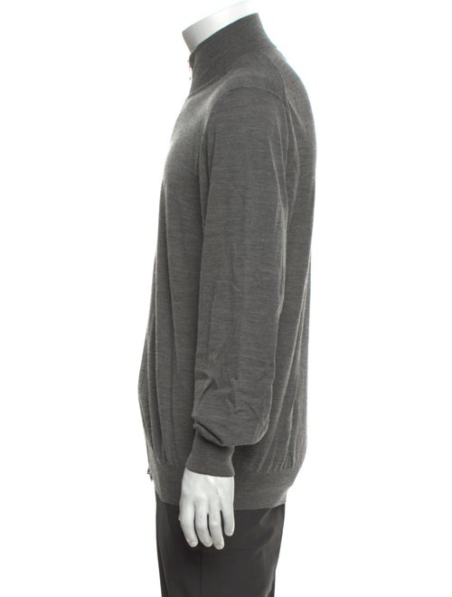 Brunello Cucinelli Virgin Wool Mock Neck Cardigan