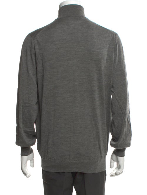 Brunello Cucinelli Virgin Wool Mock Neck Cardigan