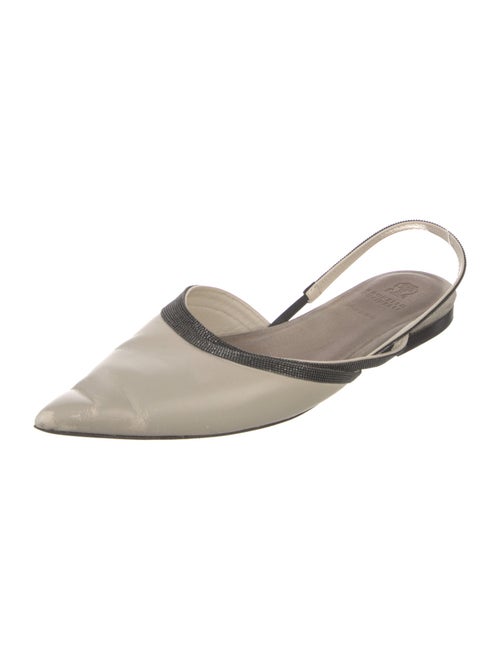Brunello Cucinelli Leather Slingback Flats