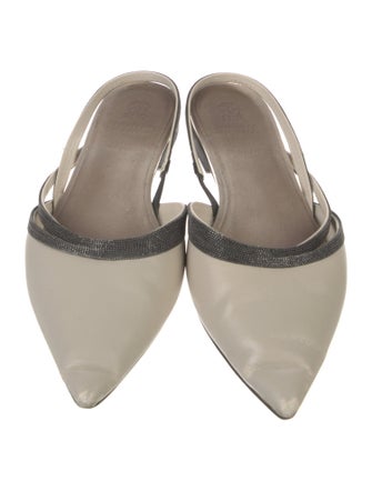 Brunello Cucinelli Leather Slingback Flats