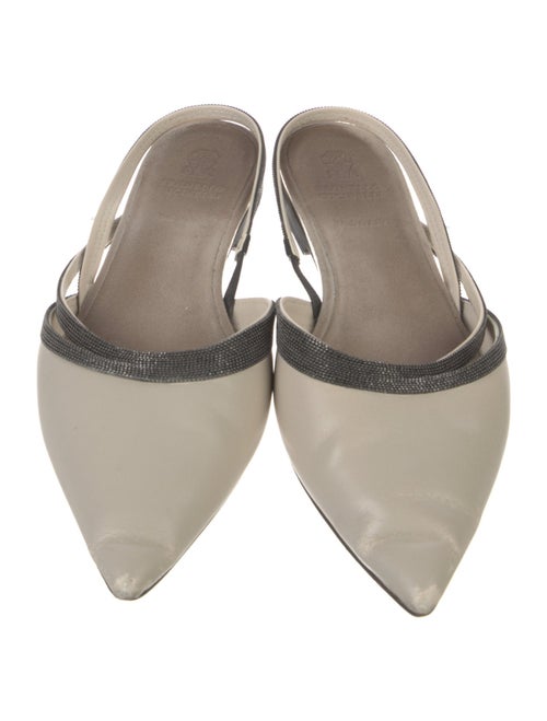 Brunello Cucinelli Leather Slingback Flats