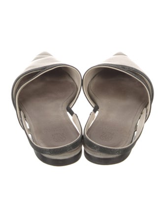 Brunello Cucinelli Leather Slingback Flats