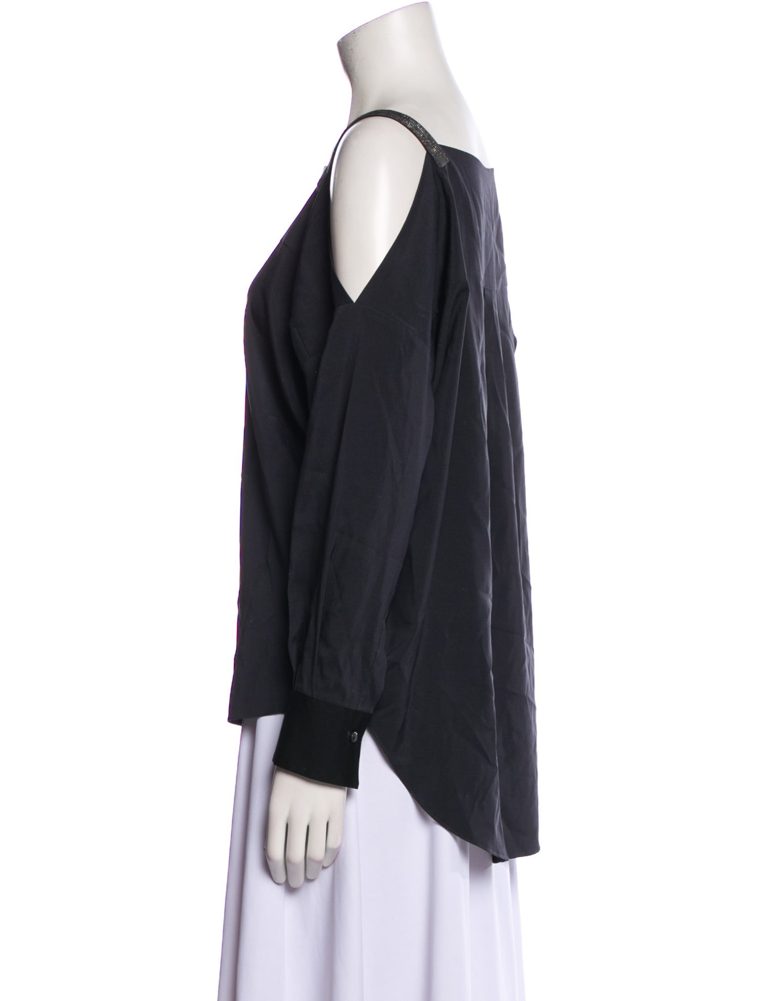 Brunello Cucinelli Silk Square Neckline Blouse