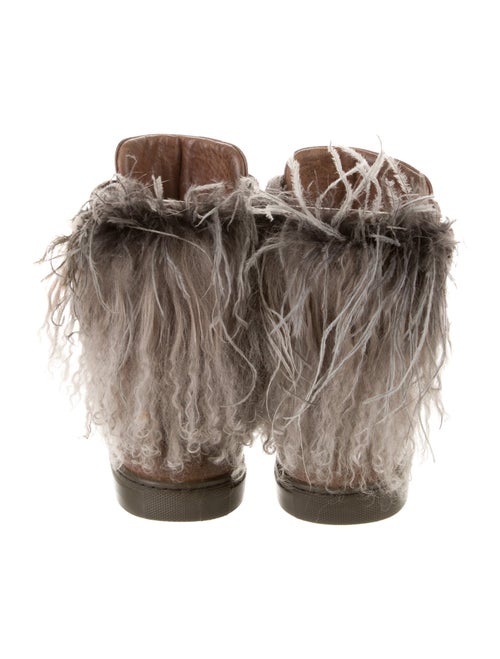 Brunello Cucinelli Leather Feather Trim Sneakers