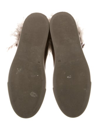 Brunello Cucinelli Leather Feather Trim Sneakers