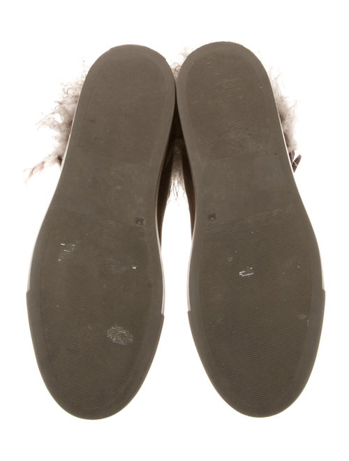 Brunello Cucinelli Leather Feather Trim Sneakers