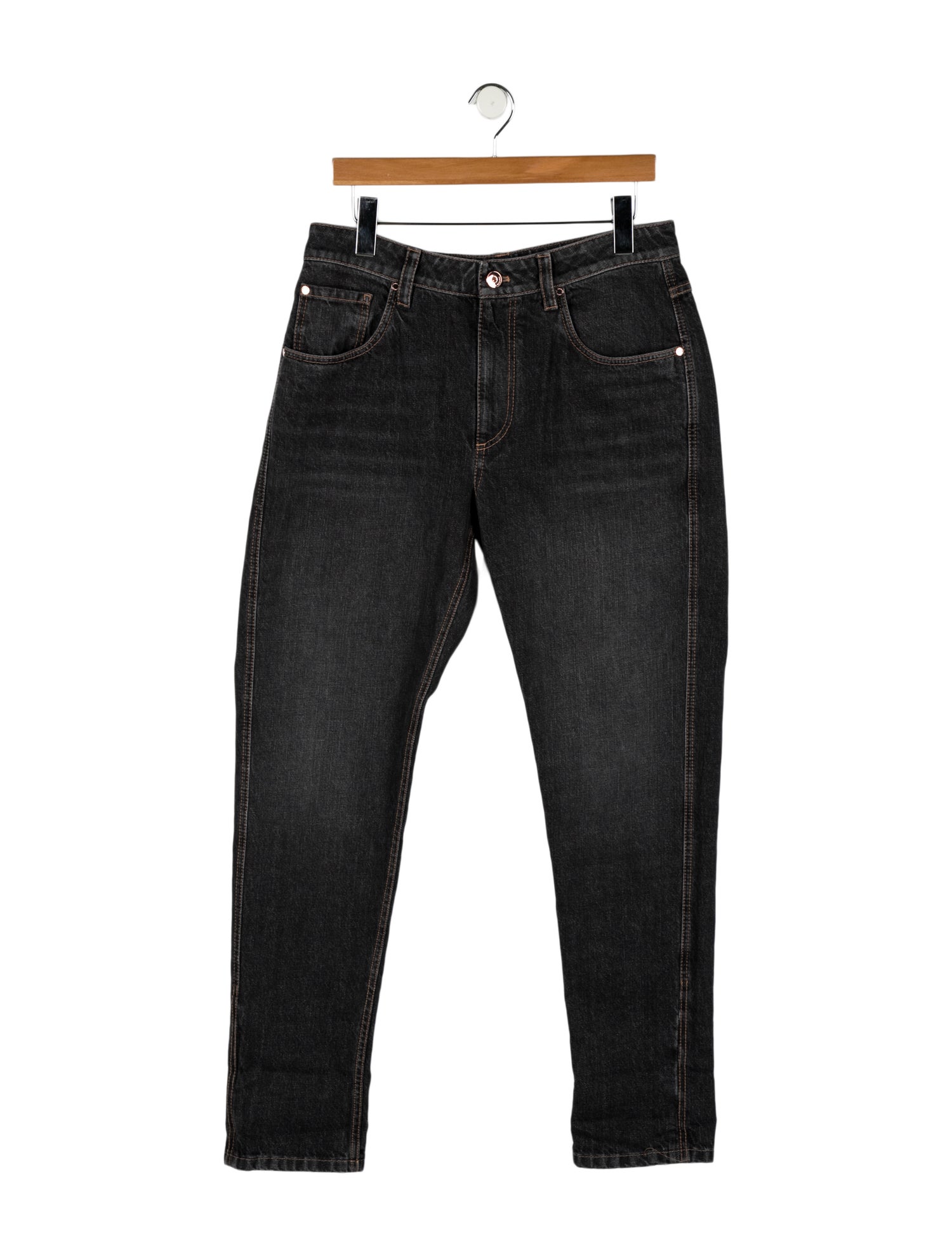 Brunello Cucinelli High-Rise Straight Leg Jeans