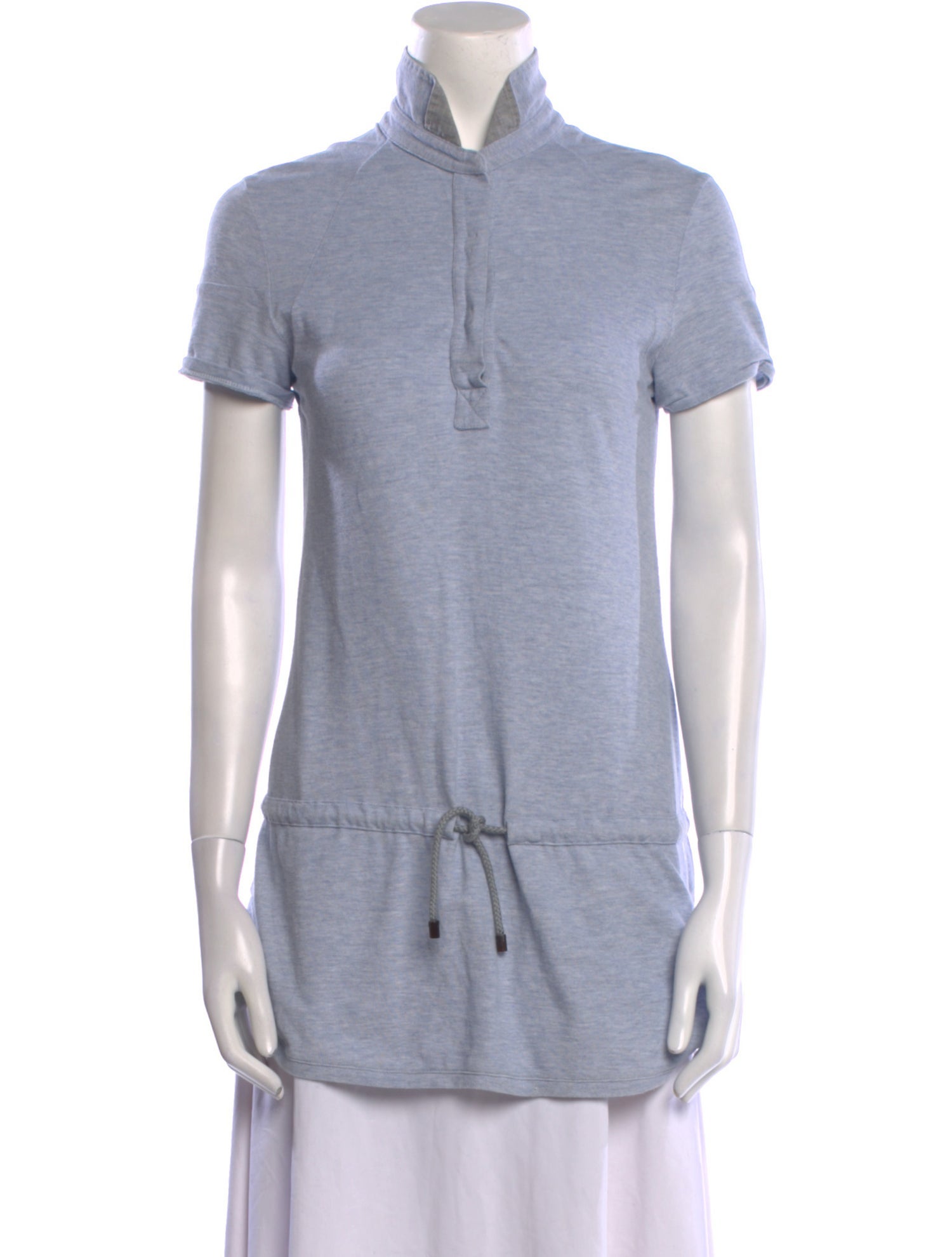 Brunello Cucinelli Mock Neck Short Sleeve Tunic