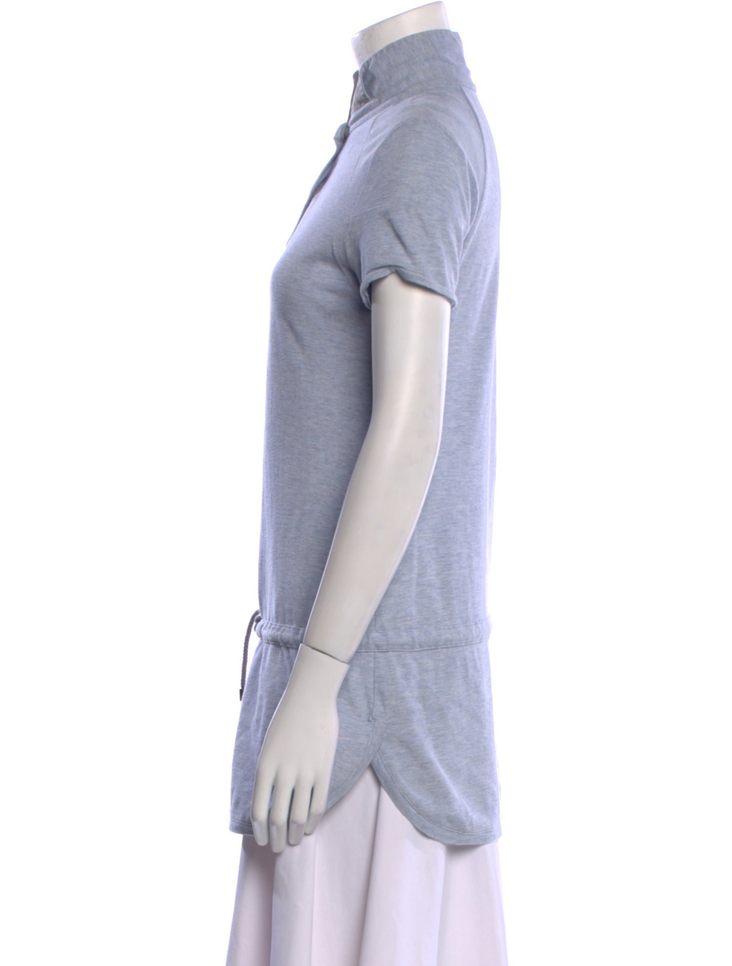 Brunello Cucinelli Mock Neck Short Sleeve Tunic