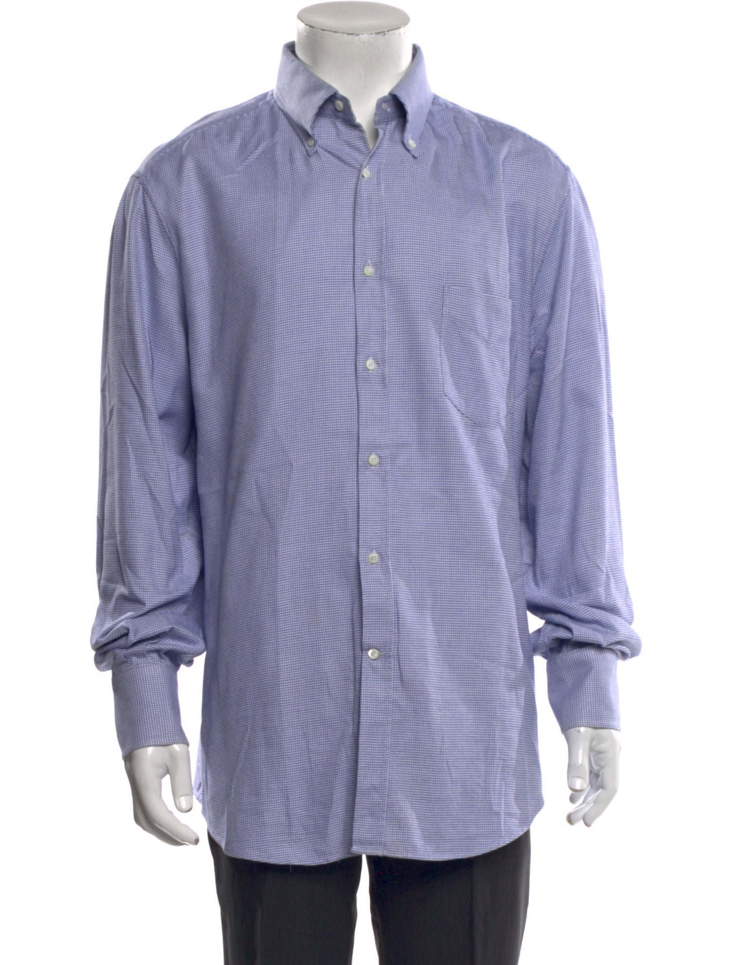 Brunello Cucinelli Plaid Print Long Sleeve Dress Shirt