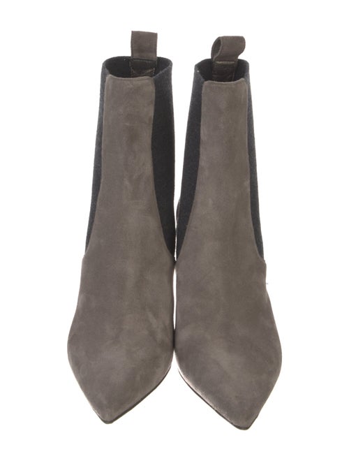 Brunello Cucinelli Suede Beaded Accents Sock Boots