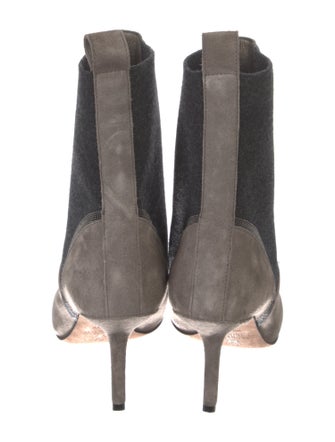 Brunello Cucinelli Suede Beaded Accents Sock Boots