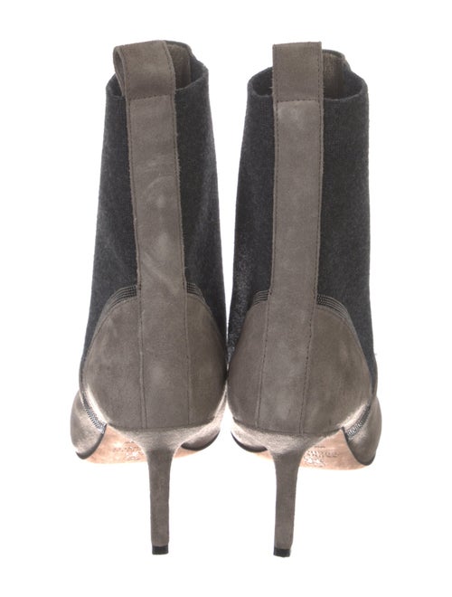 Brunello Cucinelli Suede Beaded Accents Sock Boots