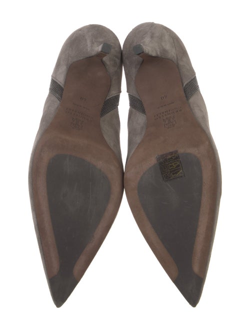 Brunello Cucinelli Suede Beaded Accents Sock Boots