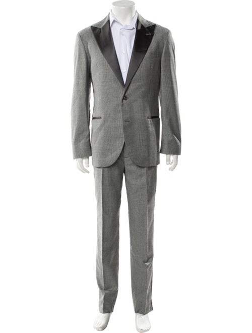 Brunello Cucinelli Virgin Wool Plaid Print Two-Piece Suit