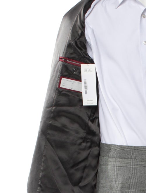 Brunello Cucinelli Virgin Wool Plaid Print Two-Piece Suit