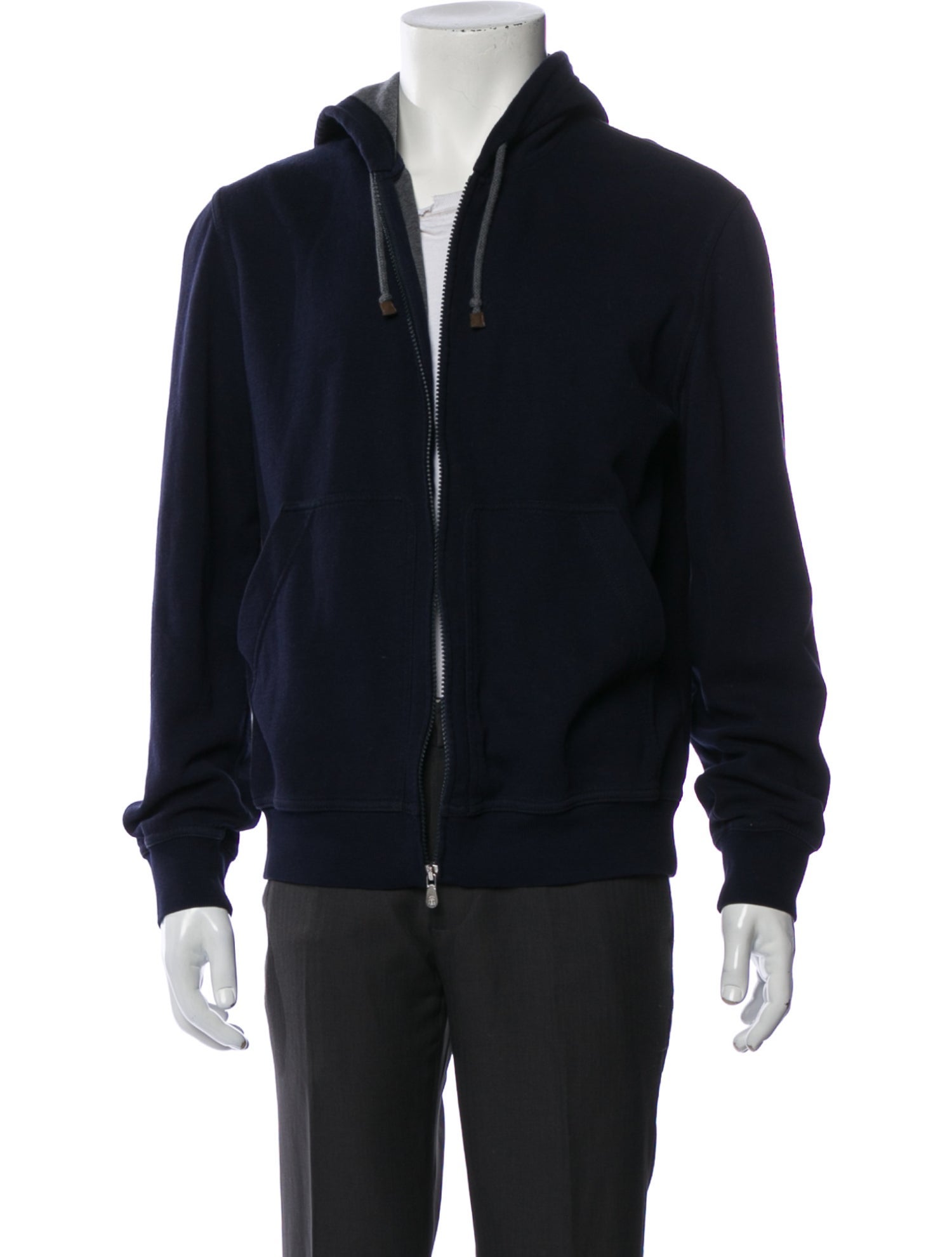 Brunello Cucinelli V-Neck Long Sleeve Hoodie