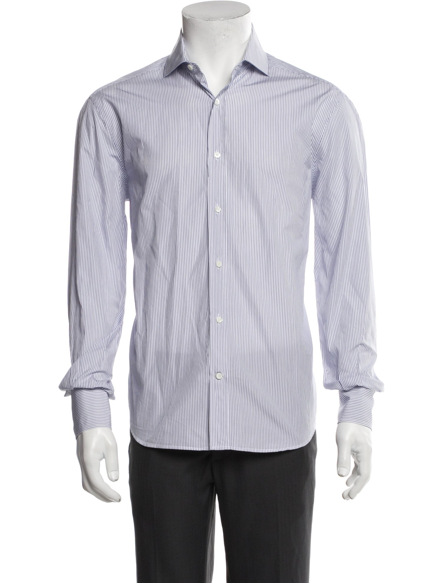 Brunello Cucinelli Striped Long Sleeve Dress Shirt