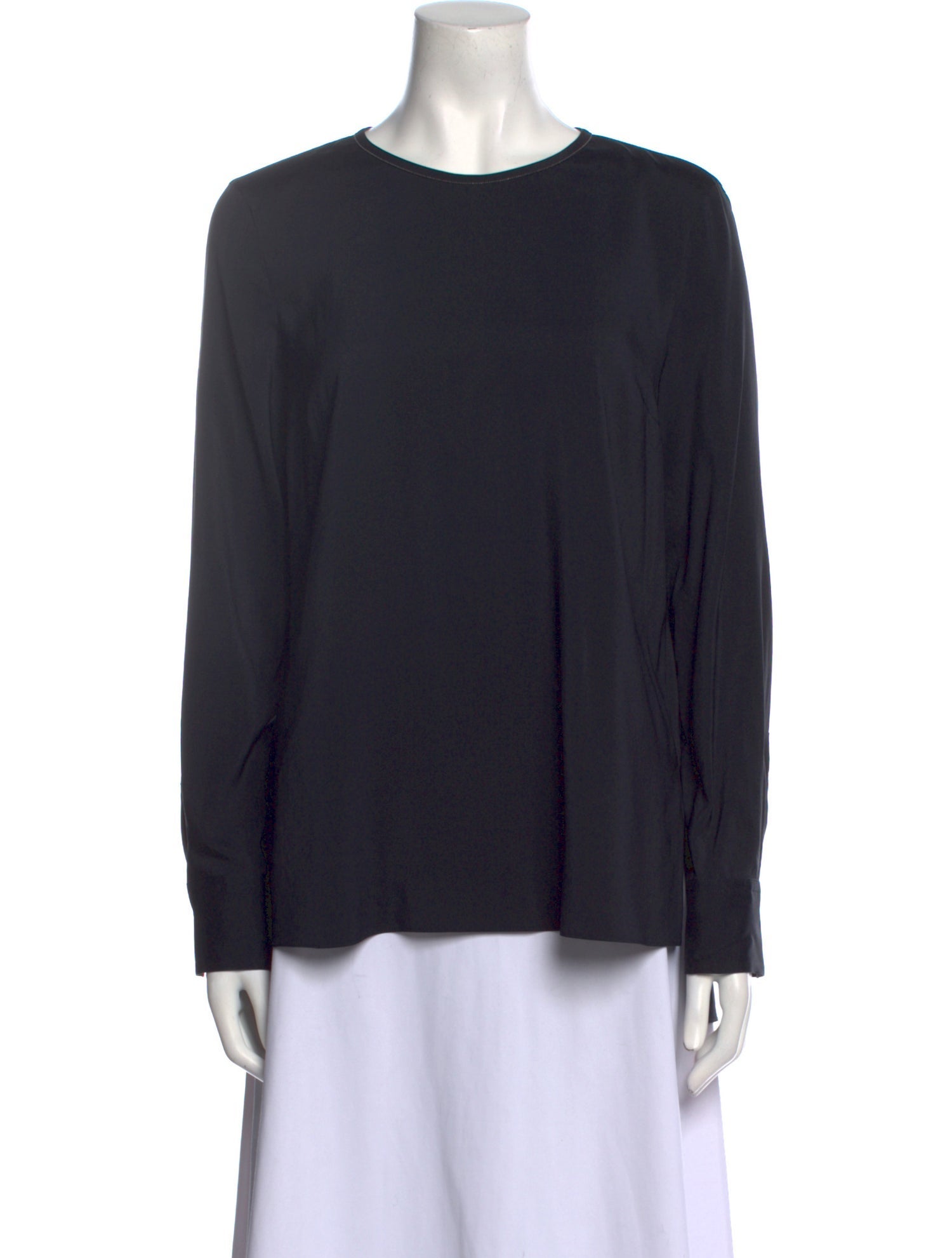 Brunello Cucinelli Silk Crew Neck Top