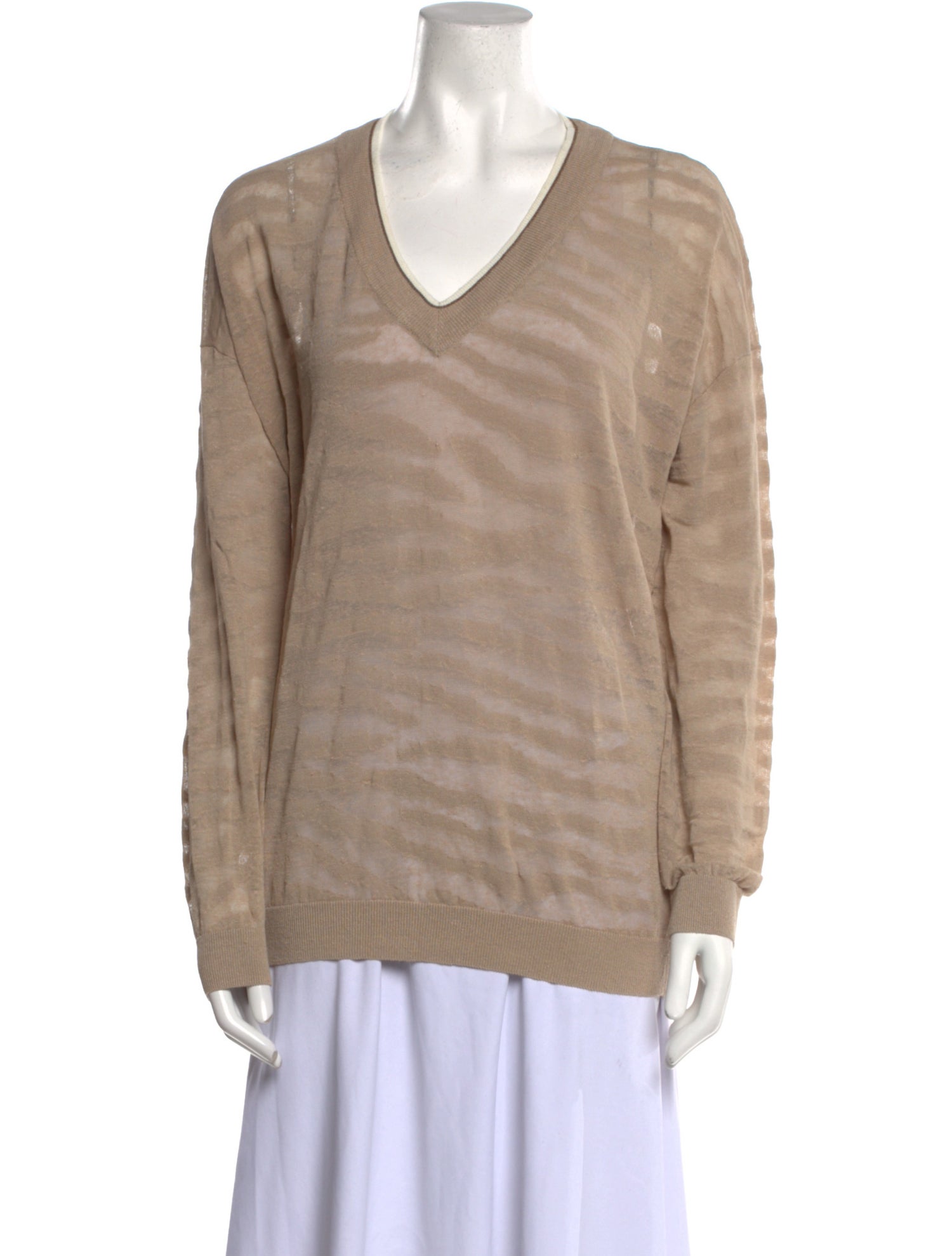 Brunello Cucinelli Linen V-Neck Sweater