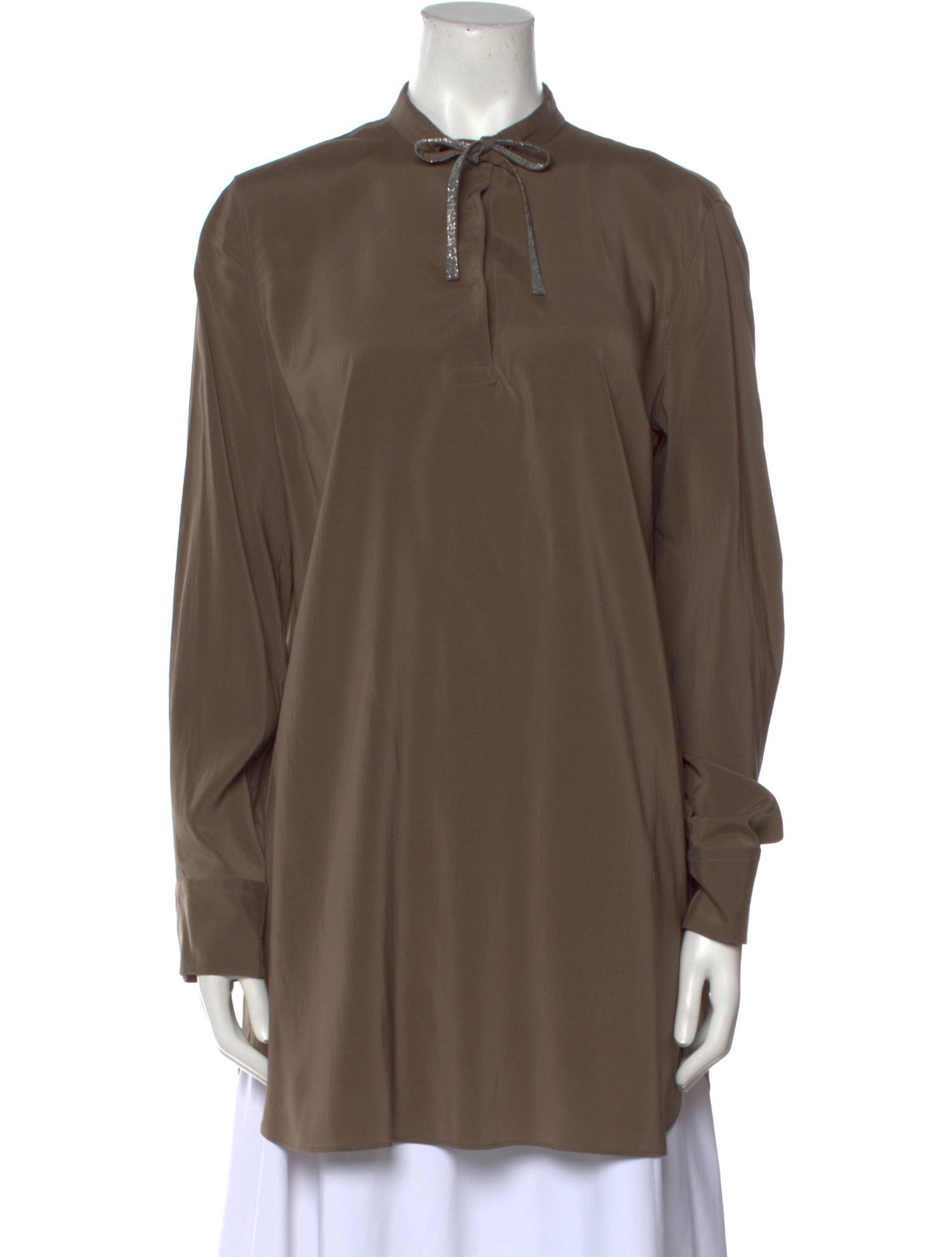 Brunello Cucinelli Silk Mock Neck Tunic