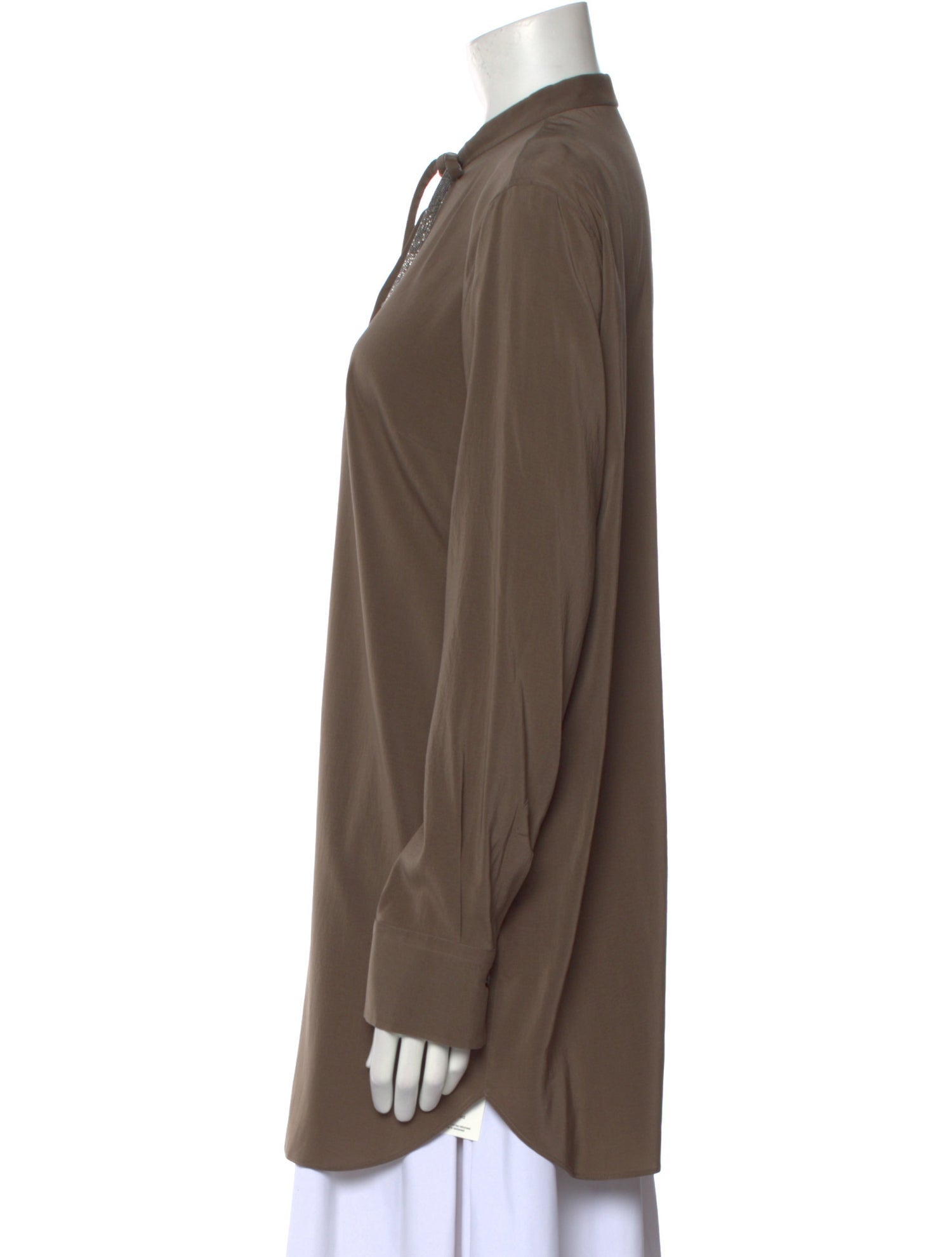 Brunello Cucinelli Silk Mock Neck Tunic