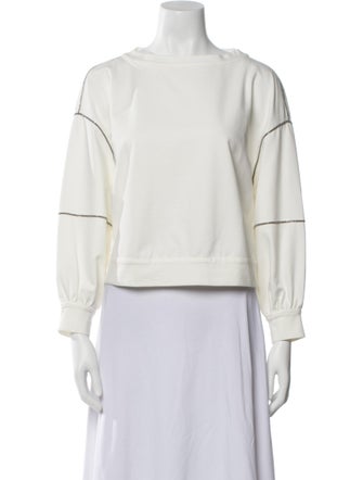 Brunello Cucinelli Crew Neck Three-Quarter Sleeve Sweatshirt