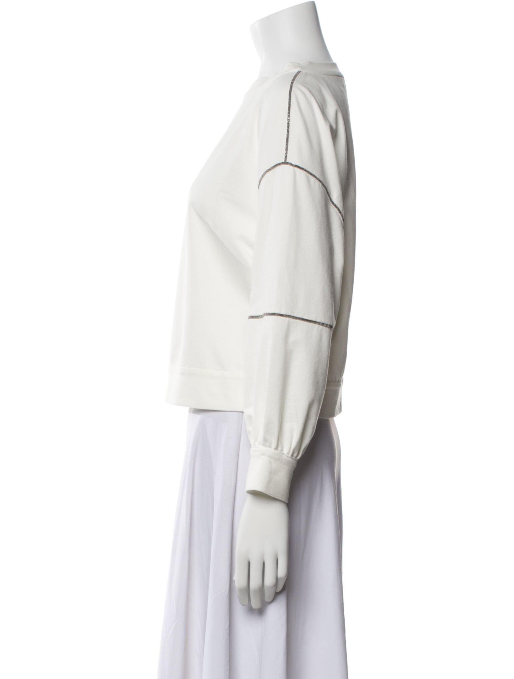 Brunello Cucinelli Crew Neck Three-Quarter Sleeve Sweatshirt