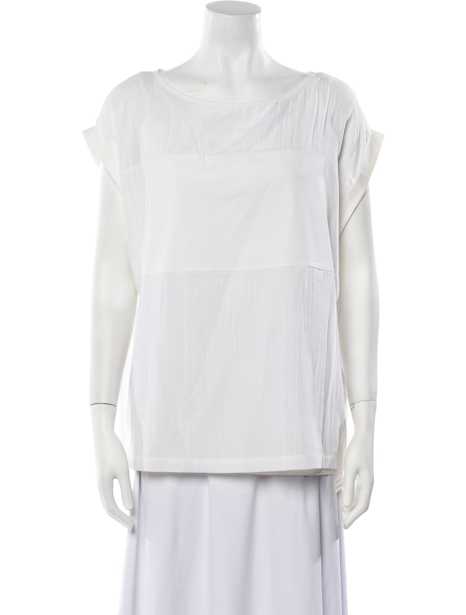 Brunello Cucinelli Bateau Neckline Short Sleeve Blouse