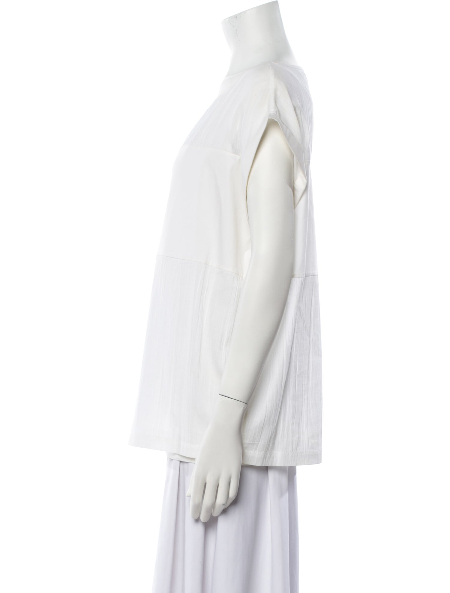 Brunello Cucinelli Bateau Neckline Short Sleeve Blouse