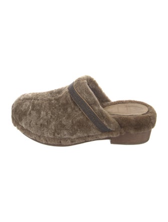 Brunello Cucinelli Monili Shearling Mules