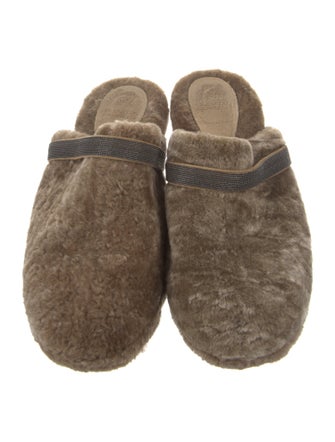 Brunello Cucinelli Monili Shearling Mules