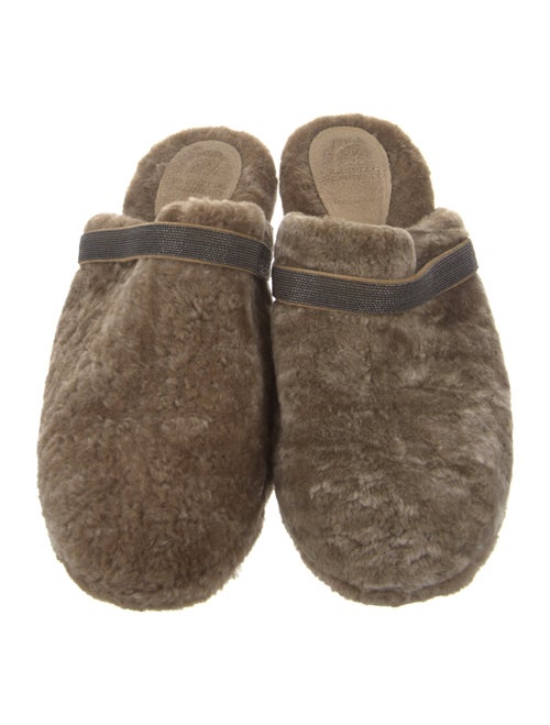 Brunello Cucinelli Monili Shearling Mules