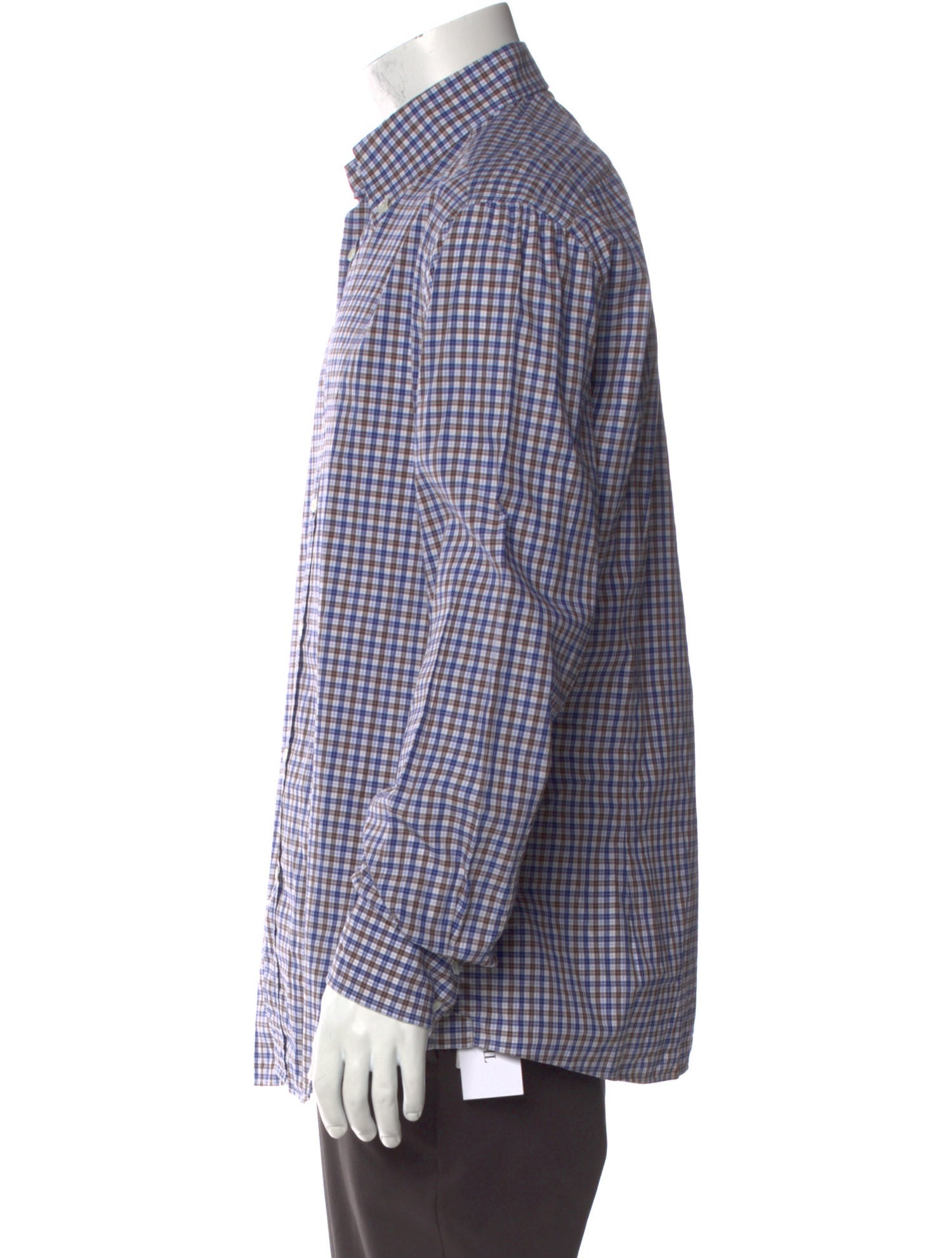 Brunello Cucinelli Plaid Print Long Sleeve Dress Shirt