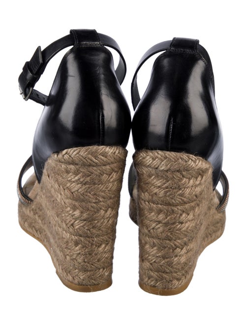 Brunello Cucinelli Leather Colorblock Pattern Espadrilles