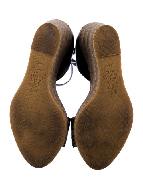 Brunello Cucinelli Leather Colorblock Pattern Espadrilles