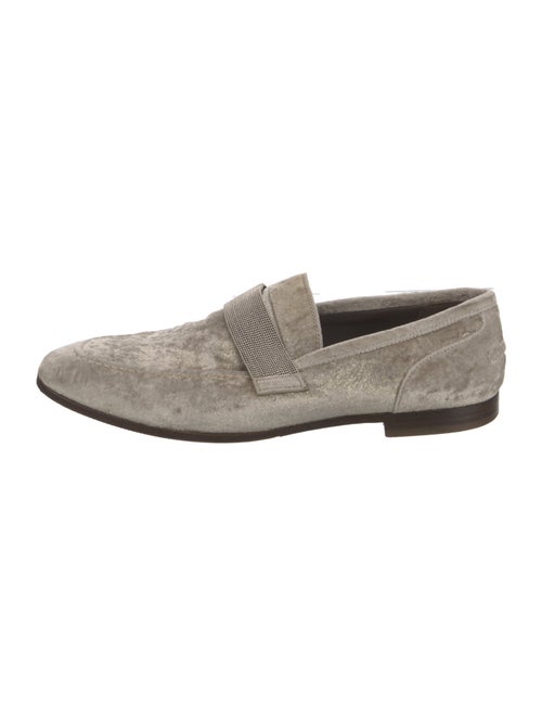 Brunello Cucinelli Monili Velvet Loafers