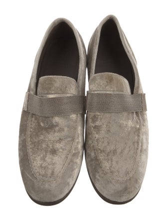 Brunello Cucinelli Monili Velvet Loafers