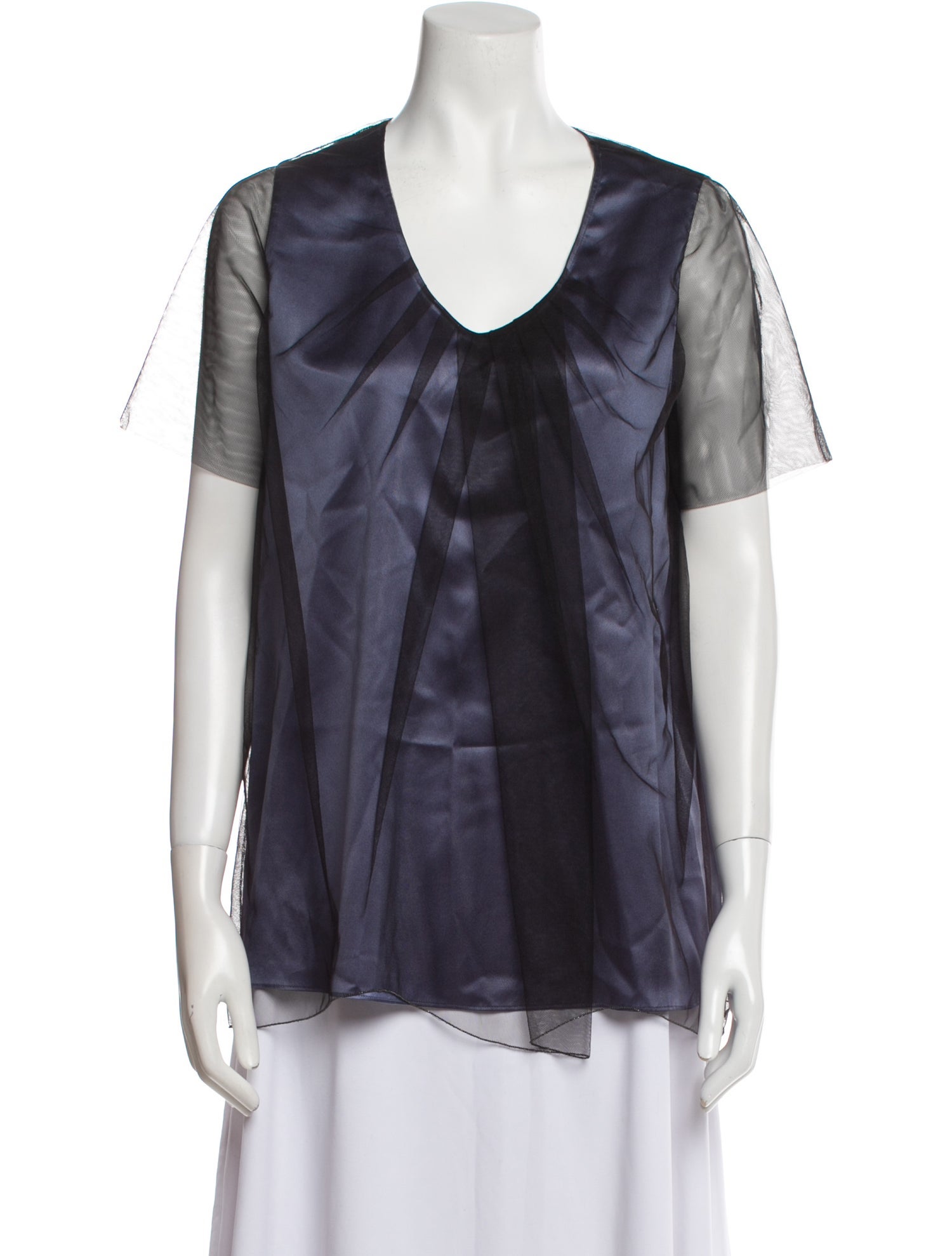 Brunello Cucinelli Nylon V-Neck Blouse