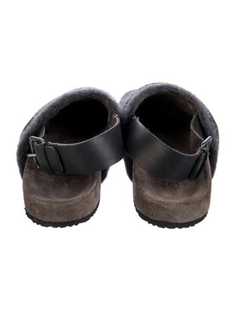 Brunello Cucinelli Monili Faux Fur Slingback Flats